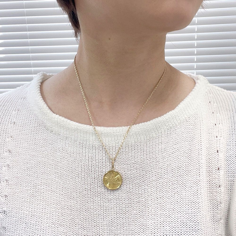 K24 1/4oz メイプルリーフ金貨 ペンダントトップ 純金 K24 24金 枠18金 ネックレス コイン 金貨 エリザベス カナダ ゴールド  MAPLE LEAF 1⁄4oz コインペンダント メイプルリーフ シンプル枠 | 株式会社特