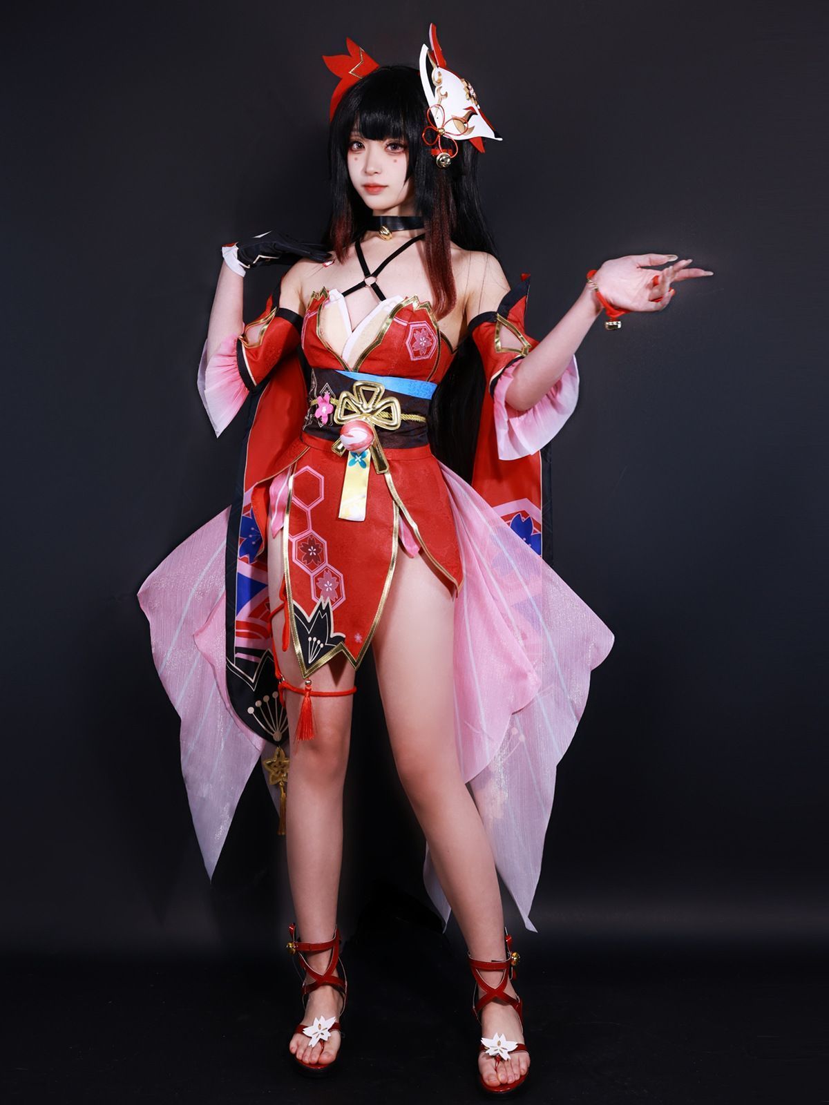 崩壊 スターレイル 仮面の道化師 花火 コスプレ衣装 フルセット 高品質衣装＋アクセサリー＋仮面＋ウィッグ シューズ追加 二次元アニ