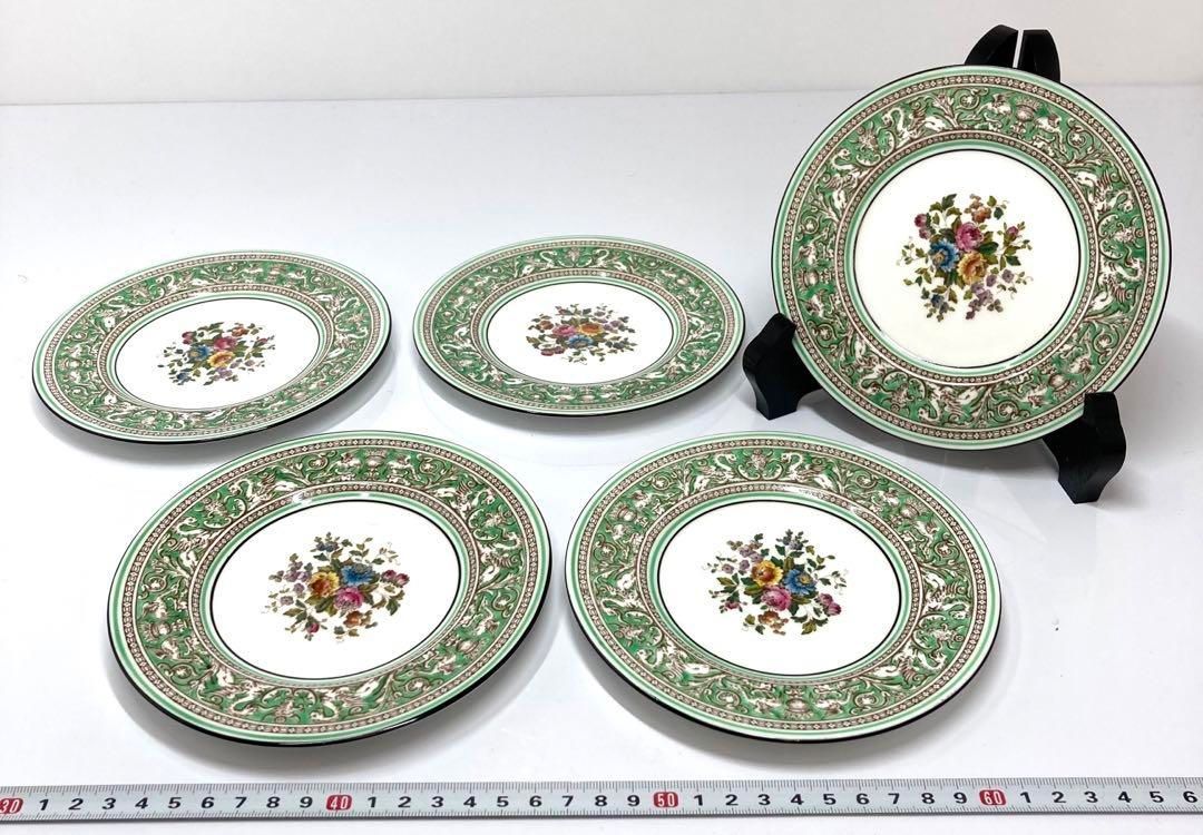 ウェッジウッド フロレンティーン グリーン デザートプレート 5枚