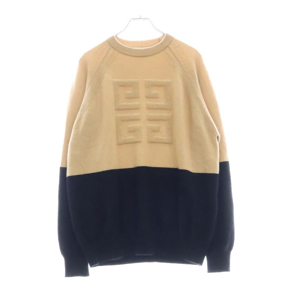 GIVENCHY (ジバンシィ) バイカラー 4Gロゴジャガード カシミヤ クルー 