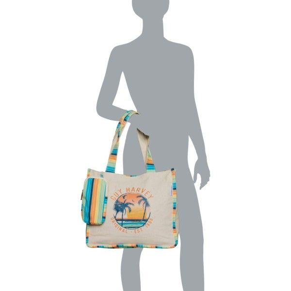 【送料無料】 ガイ ハーヴェイ レディース ハンドバッグ バッグ Guy Harvey Palms Sunset Shoulder Tote Bag Palms