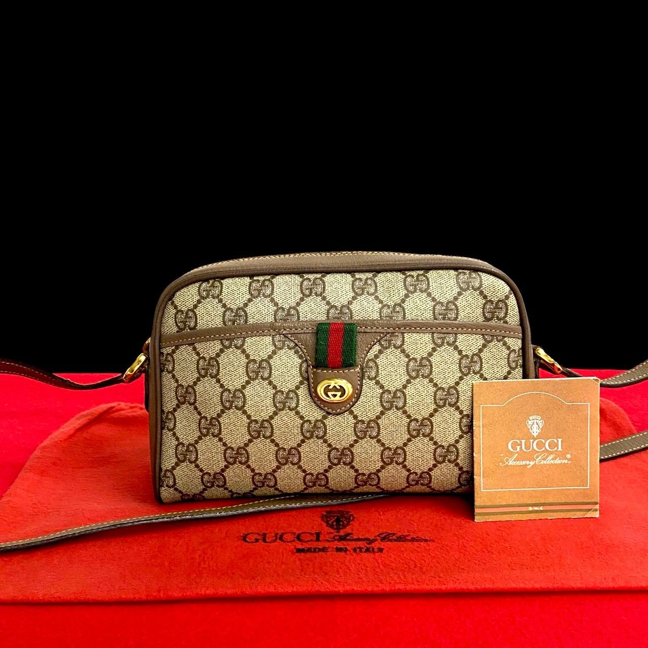 【美品】OLD GUCCI ヴィンテージ ミニショルダーバッグ シェリーライン ほぼ未使用 GUCCI グッチ オールドグッチ ヴィンテージ シェリー