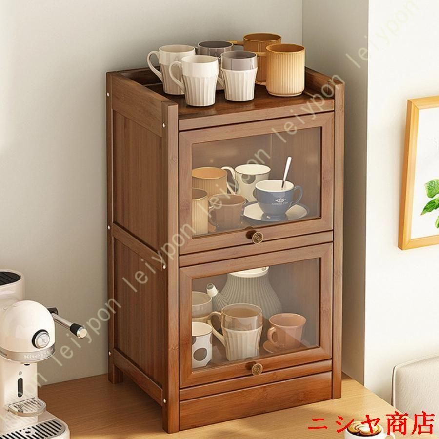 食器棚 ミニ食器棚 上置き キッチン収納 防塵 コップスタンド キッチンラック キッチン 台所 整理 整頓 収納 食器 ティーカップ コンパクト