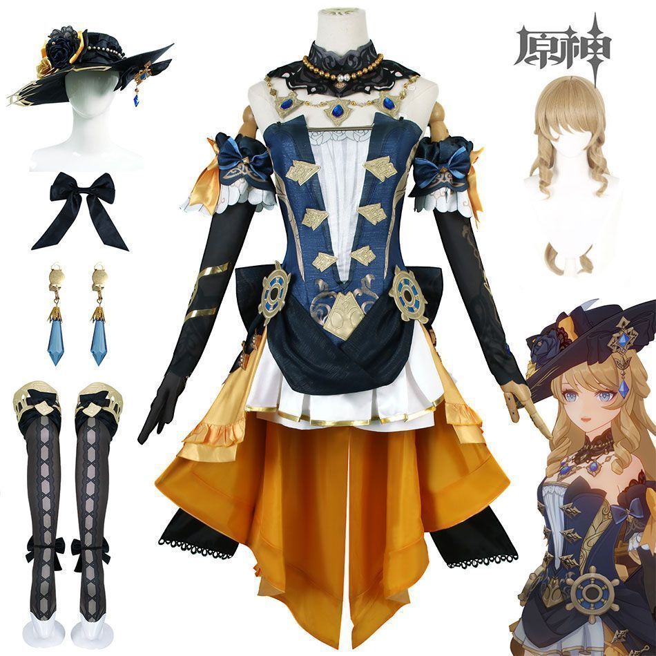 原神 GENSHIN ナヴィア Navia コスプレ フォンテーヌ キャラ おしゃれ お嬢さん 神の眼付き キャラクター コスチューム ロココ 洋服 cosplay イベント クリスマス コスプレ ウイッグ かつら