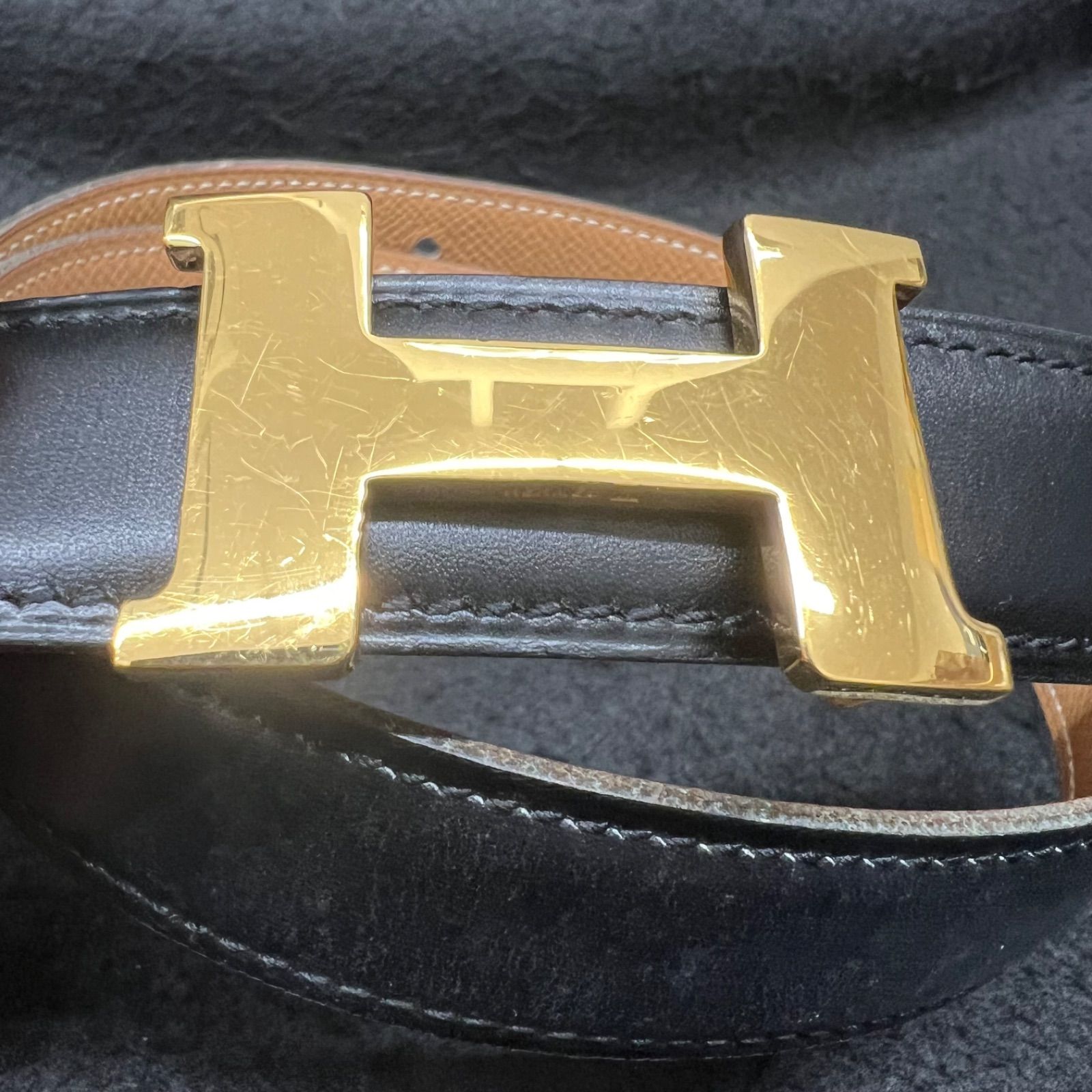 エルメス ベルト Hバックル レディース コンスタンス リバーシブル 65サイズ 1995年 ファッションアイテム 小物 HERMES ◯Y刻印  レザー ブラック ブラウン 黒 茶色 ゴールド金具 定番 【中古品】 r146 - メルカリ