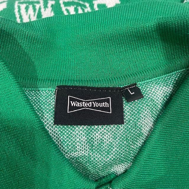 WASTED YOUTH WY MONOGRAM KNIT POLO SIZE-L ウェイステッド