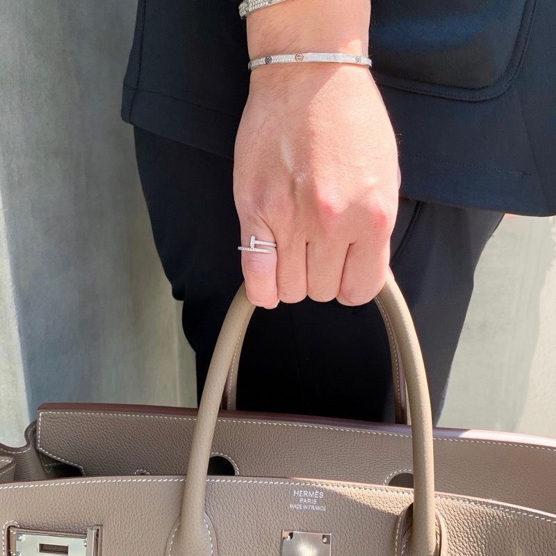 保証書付】カルティエ ラブブレス #18 SM WG ダイヤ 18 K18WG メンズ