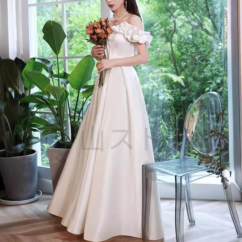 新品ウェディングドレス ウエディングドレス白 パーティー 可愛い 花嫁ロングドレス 結婚式 トレーンライン 二次会 フォームドレス お呼ばれ 挙式hs6745