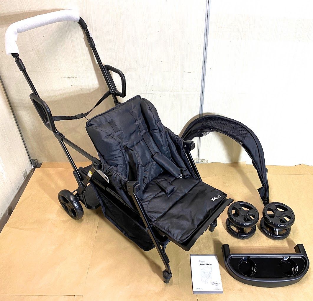 【極美品】 Nebio 二人乗り ベビーカー アミティエF ブラック K0913 1001ML003 0120240927102248