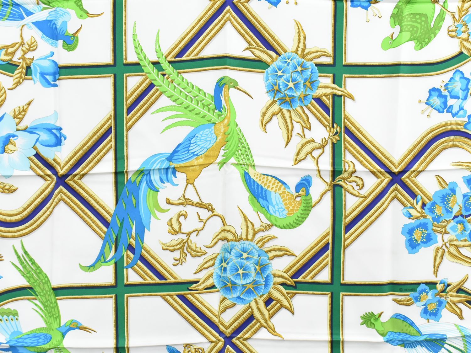 エルメスHERMES スカーフ カレ90 ブルー エルメススカーフ Hermes カレ  