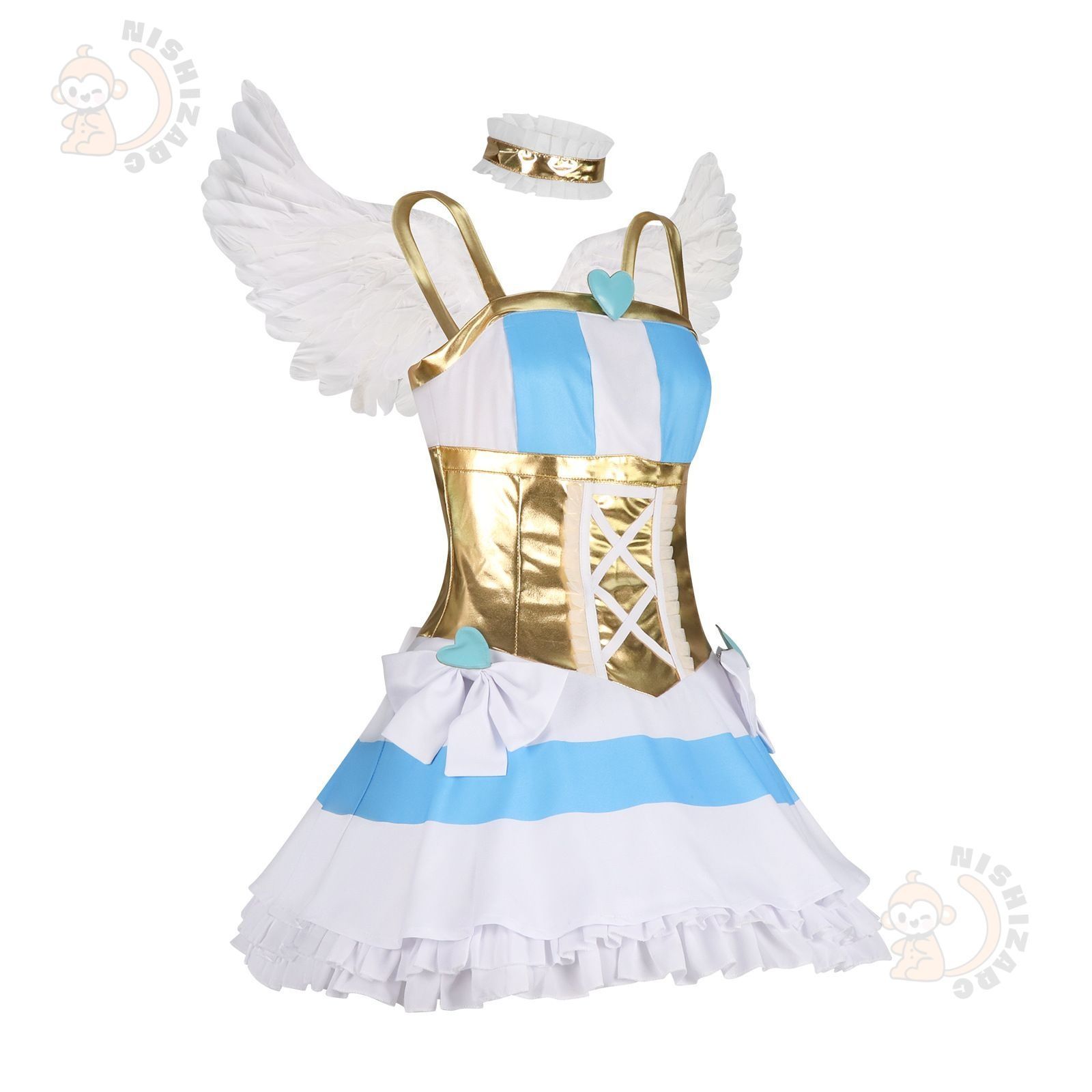 コスプレ 衣装 ストッキング天使 戦闘服 羽付き ワンピース 甘め 可愛い 仮装衣装 M250801-21