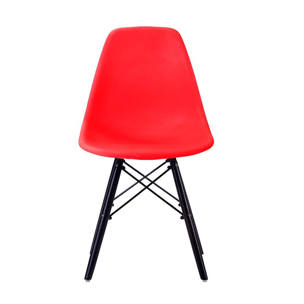 【レッド座面＆ダークブラウン脚】イームズチェア リプロダクト ダイニングチェア ダイニングチェアー  DSW eames 木脚 椅子 yew1