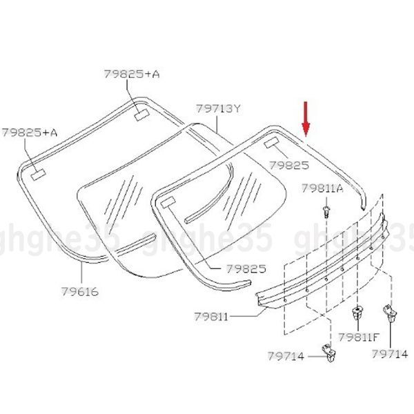 日産 純正 S14 シルビア リア ガラス モール 検索 ウインドシールド リヤ ウィンドウ モールディング s 14 シート ゴム ブレーキ レバー JN36