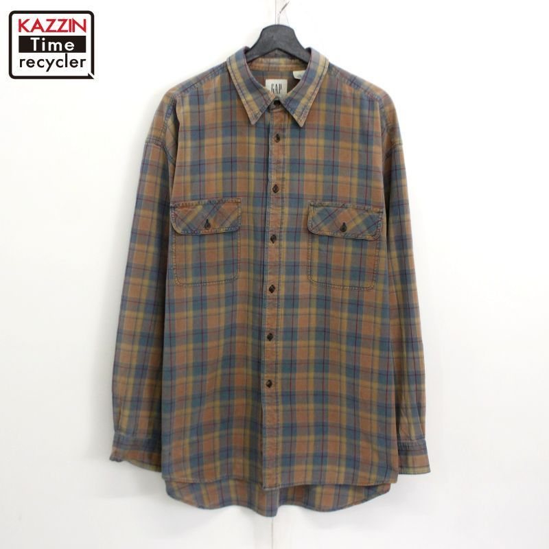 00s GAP チェック柄 長袖シャツ メンズ 表記XLサイズ