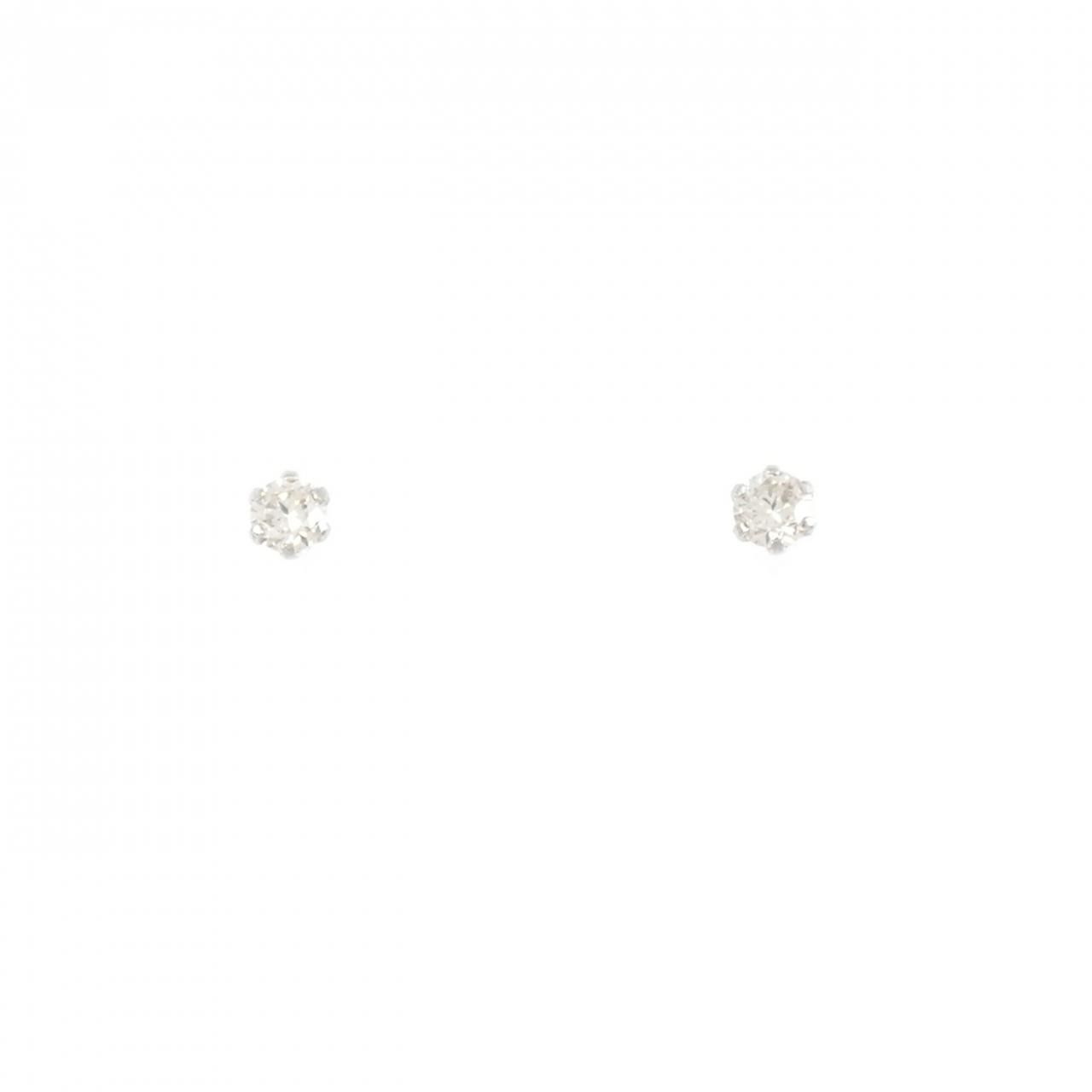 PT900 ソリティア ダイヤモンド ピアス 0.10CT