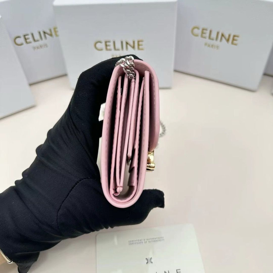 CELINE トリオンフ チェーンウォレット【ランク：S】 本日限定】?Celine トリオンフ チェーンウォレット 10999 ? 高級