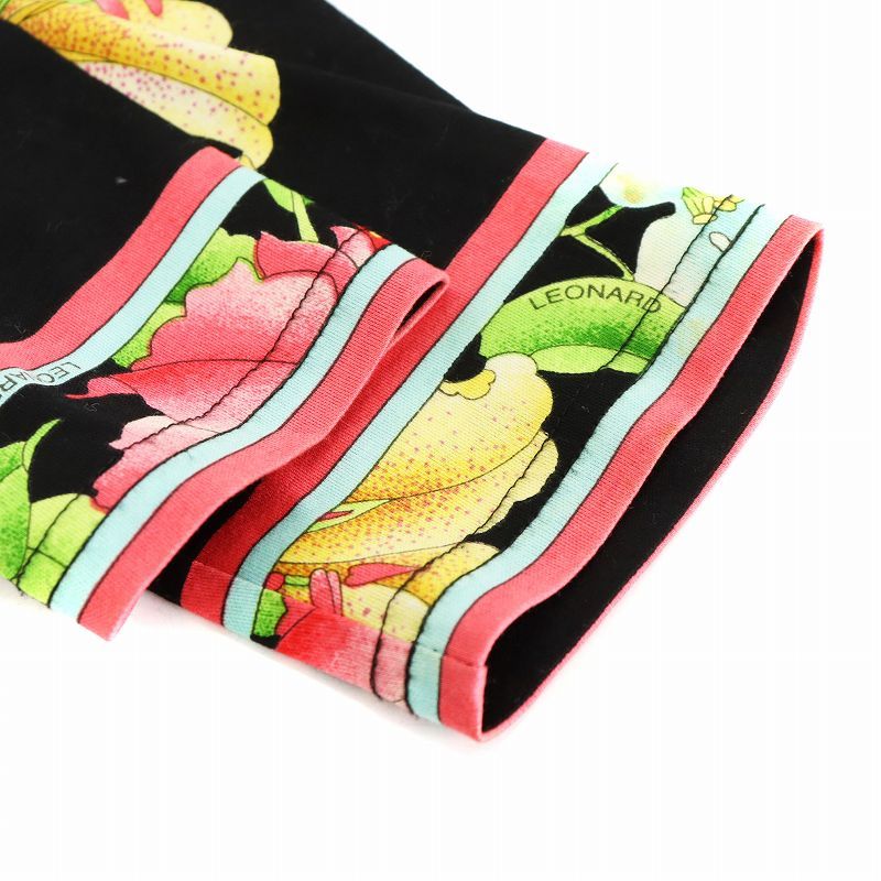 レオナール LEONARD FASHON カットソー 長袖 花柄 L マルチカラー  