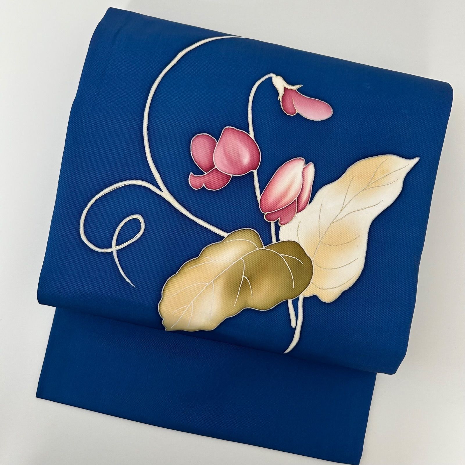 塩瀬の帯（確認用） 名古屋帯 塩瀬 正絹 青地 素敵な染め 九寸 MA-397 - メルカリ