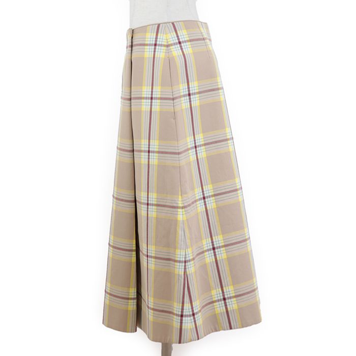 美品】ドゥロワー 6524-299-1300 ラップ風 グレンチェック スカート  