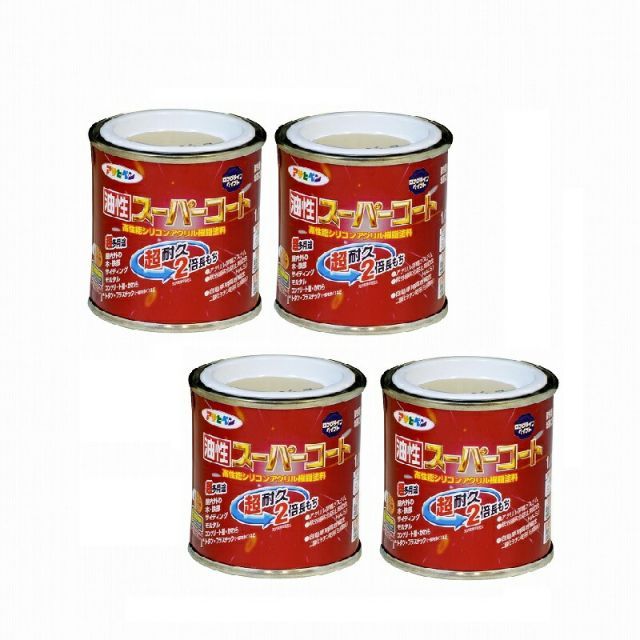 アサヒペン 油性スーパーコート １／１２Ｌ ベージュ 4缶セット