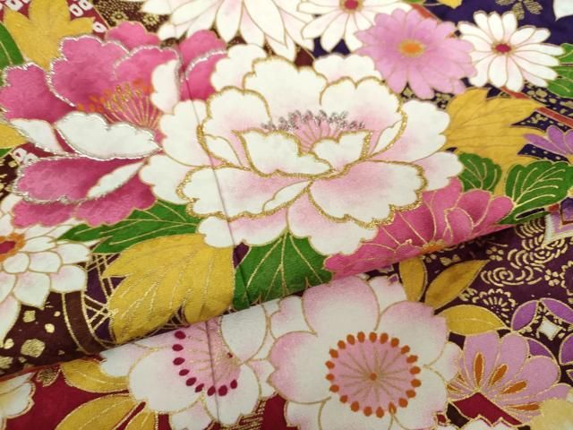平和屋着物○豪華振袖 刺繍 枝垂れ桜 花籠文 暈し染め 金彩 正絹 逸品