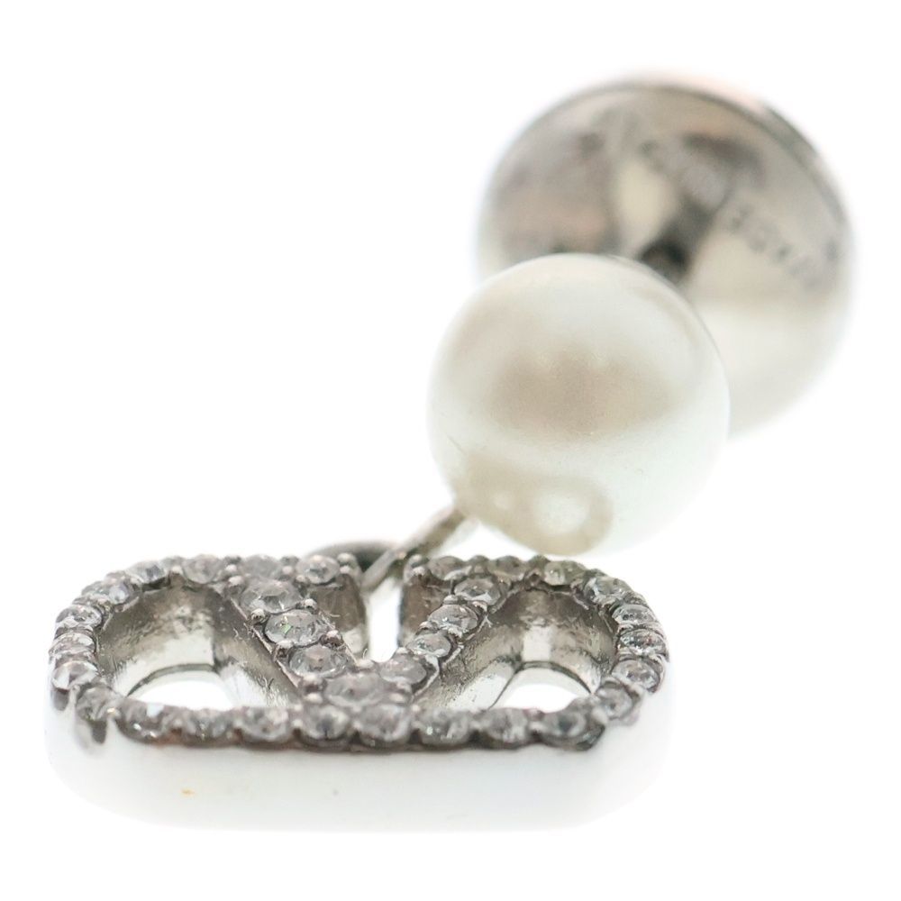 VALENTINO ヴァレンティノ Vロゴ シグネチャー パール イヤー シルバー ピアス DECORATOM_COM_BR