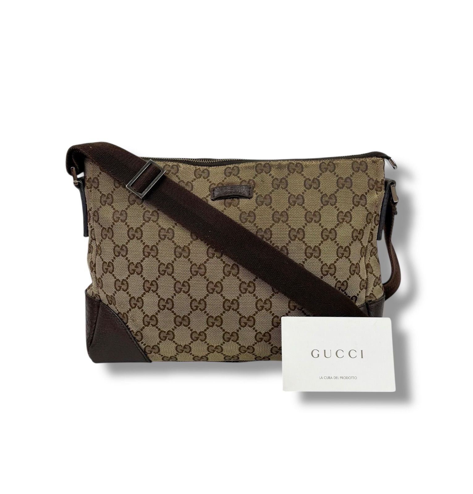 美品✨ GUCCI ボディバッグ 斜め掛け ショルダー GGキャンバス ブラウン グッチ GUCCI クロスボディバッグ GGキャンバス ブラウン ショルダー