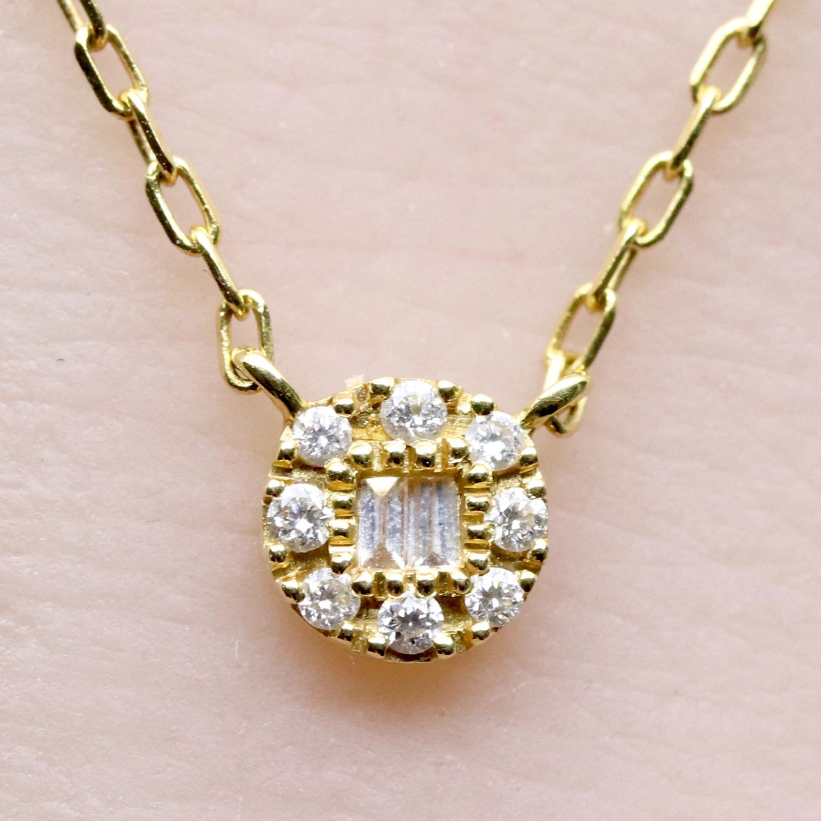 ベルシオラ ネックレス K18 ダイヤモンド 0.06ct バゲット