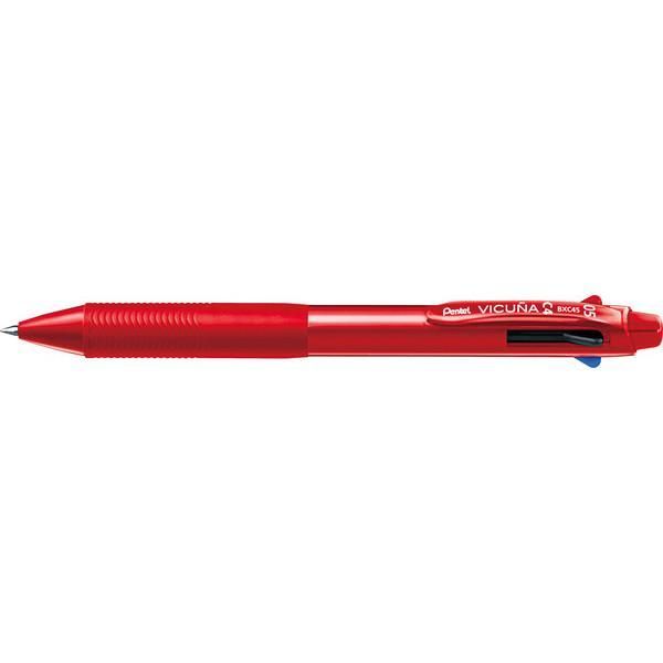まとめ ぺんてる ビクーニャ4色ボールペン0.5 レッド BXC45B ×20セット
