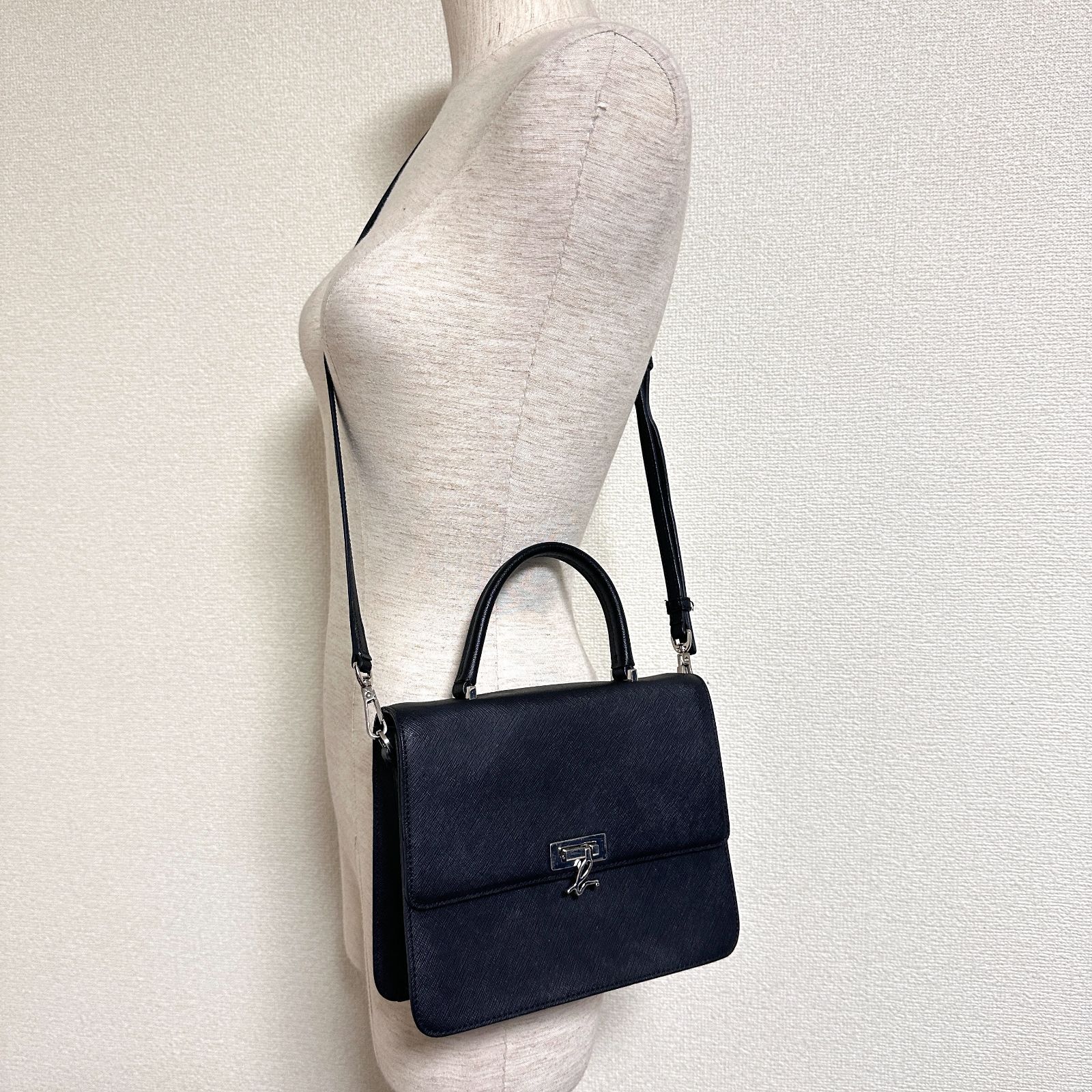agnes b. 2Wayハンドバッグ HS31 ミニショルダーバッグ ブラック 