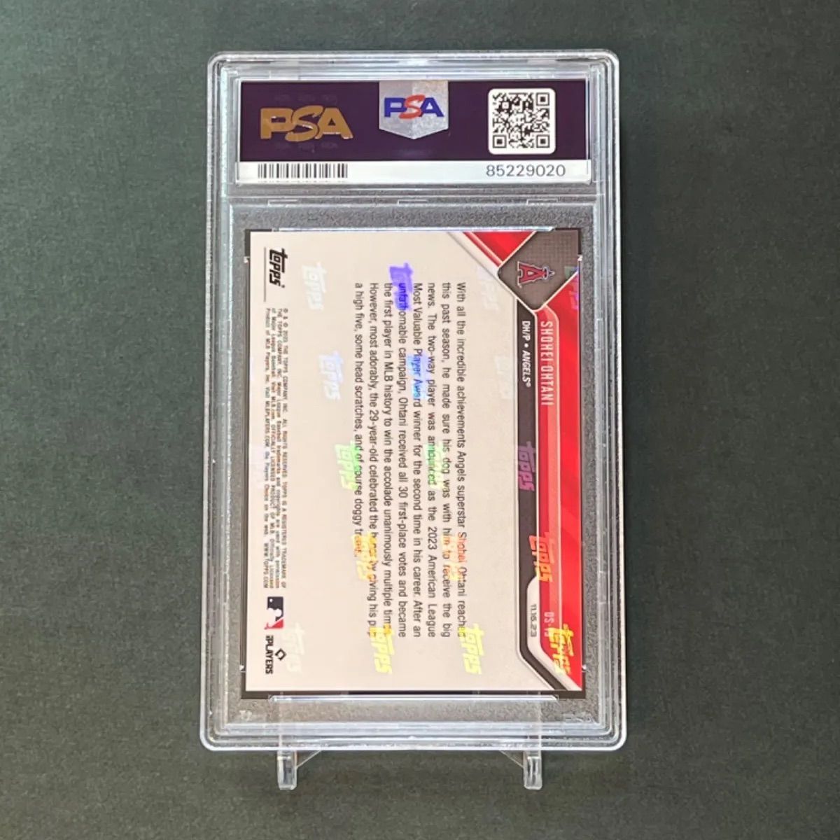 【PSA10】PSA専用袋入り！大谷翔平　2023 Topps now 9【PSA10】PSA専用袋入 大谷翔平ドジャースタジアム初ヒット記念