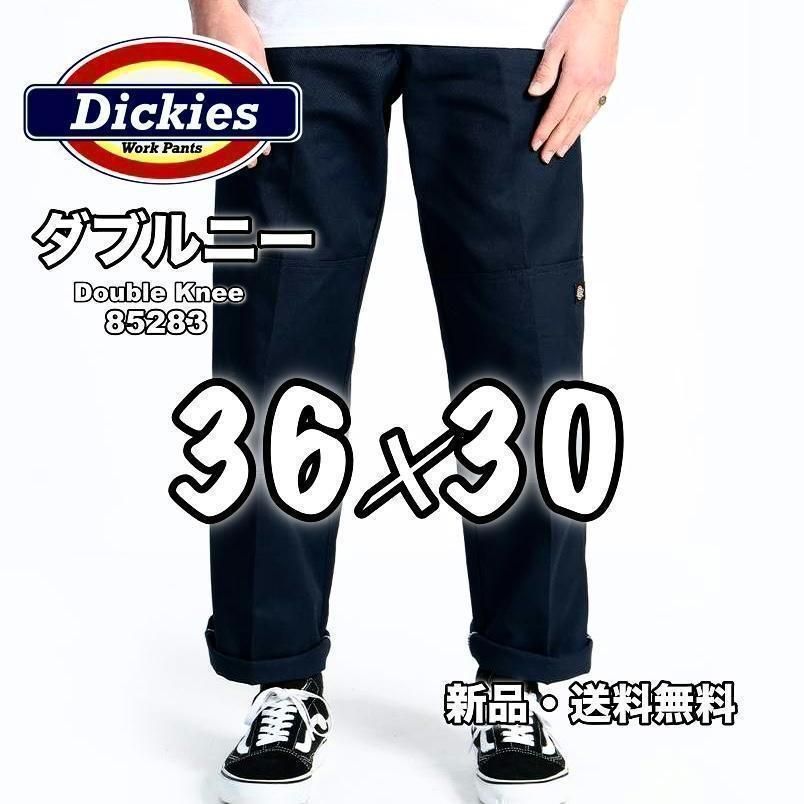 【新品・送料無料】36×30 ダブルニー ブラック ディッキーズ  ワークパンツ