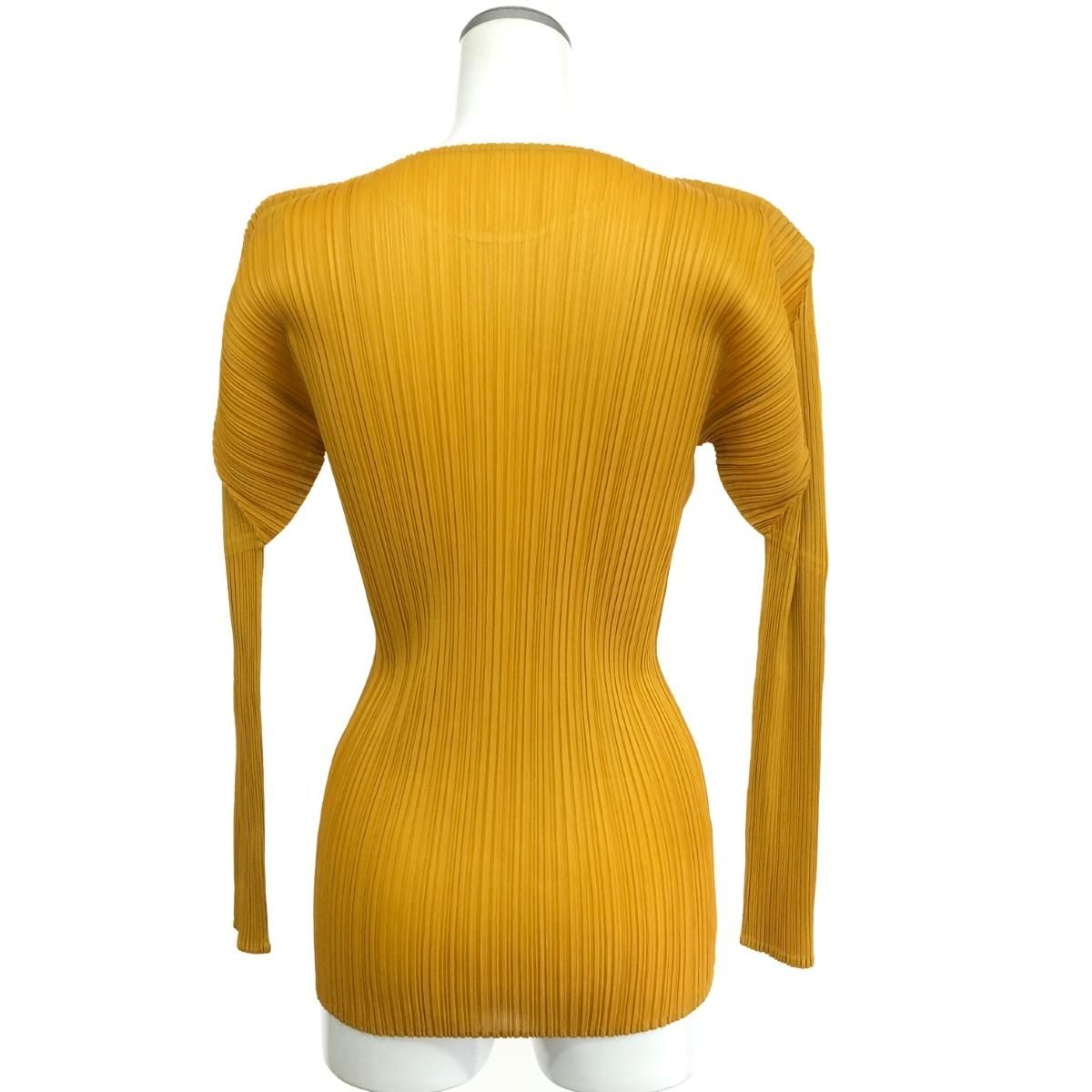 プリーツプリーズ PLEATS PLEASEクロップド丈 ストレートパンツ 黄色 PLEATS PLEASE ISSEY MIYAKE - 『PLEATS PLEASE』プリーツ