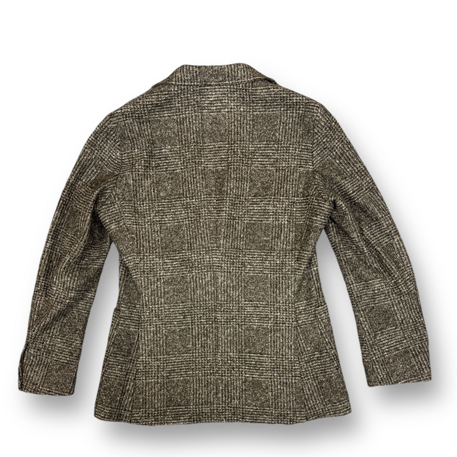 Mackintosh マッキントッシュ G1E26-103-43 FLEX JERSEY 麻混メランジ グレンチェック ブレザー テーラード ジャケット グレー系 ブラウン系 グレイッシュブラウン系 38【新古品】【未使用】【中古】 定価74800円 国内正規 MACKINTOSH LONDON FLEX JERSEY グレンチェック