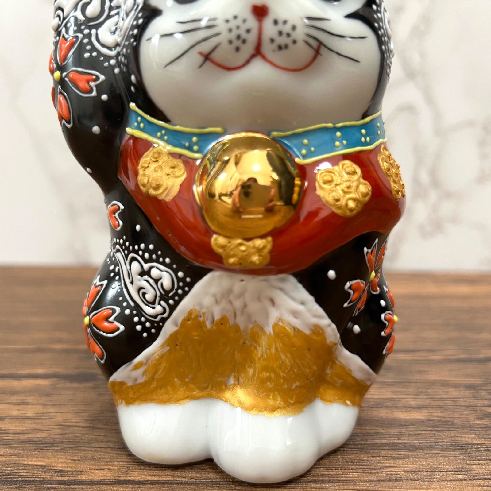 九谷焼】4.8号 招き猫 金富士 右手 金運招福 縁起物 Maneki Neko