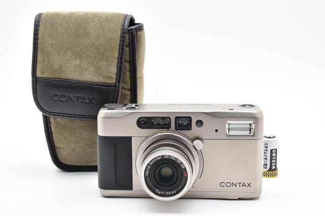 CONTAX TVS｜ コンパクトフィルムカメラ｜カールツァイスVario-Sonnar搭載｜純正ケース＆リチウム電池付き｜液晶漏れわずか 全体 ｜フィルムならではのクラシック描写