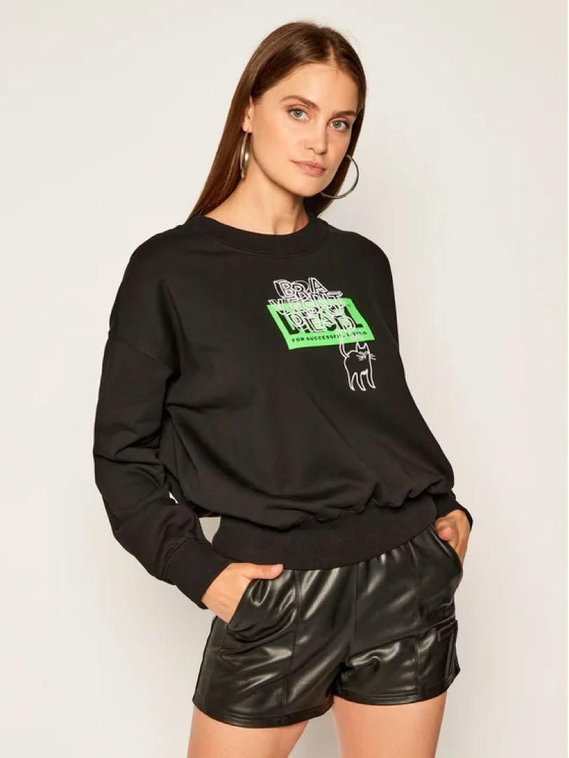 DIESEL - DIESEL スウェット XS ボックスロゴ　猫　トレーナー ブラック ディーゼル DIESEL スウェット XS ボックスロゴ 猫 トレーナー