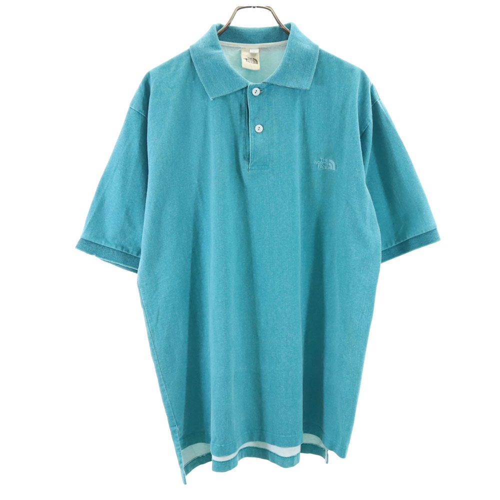 ノースフェイス 80s 90s USA製 オールド 半袖 ポロシャツ M ターコイズ系 THE NORTH FACE メンズ
