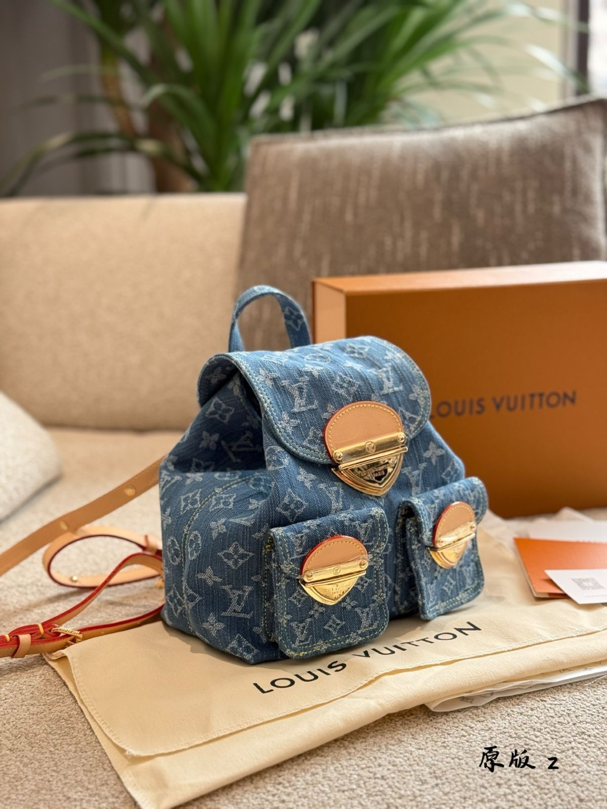 今日特価】Louis Vuitton モノグラムデニム ブルー トートバッグ