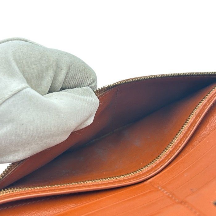 MCM モノグラム 二つ折り長財布 ブラウン 定期入れ 薄型