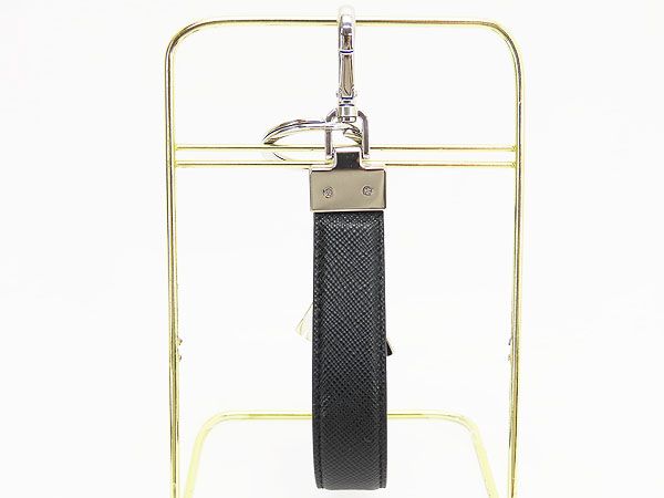 【新品同様】プラダ　PRADA　サフィアーノ　ロボット　キーリング　キーホルダー　チャーム　NERO ブラック　2PP040