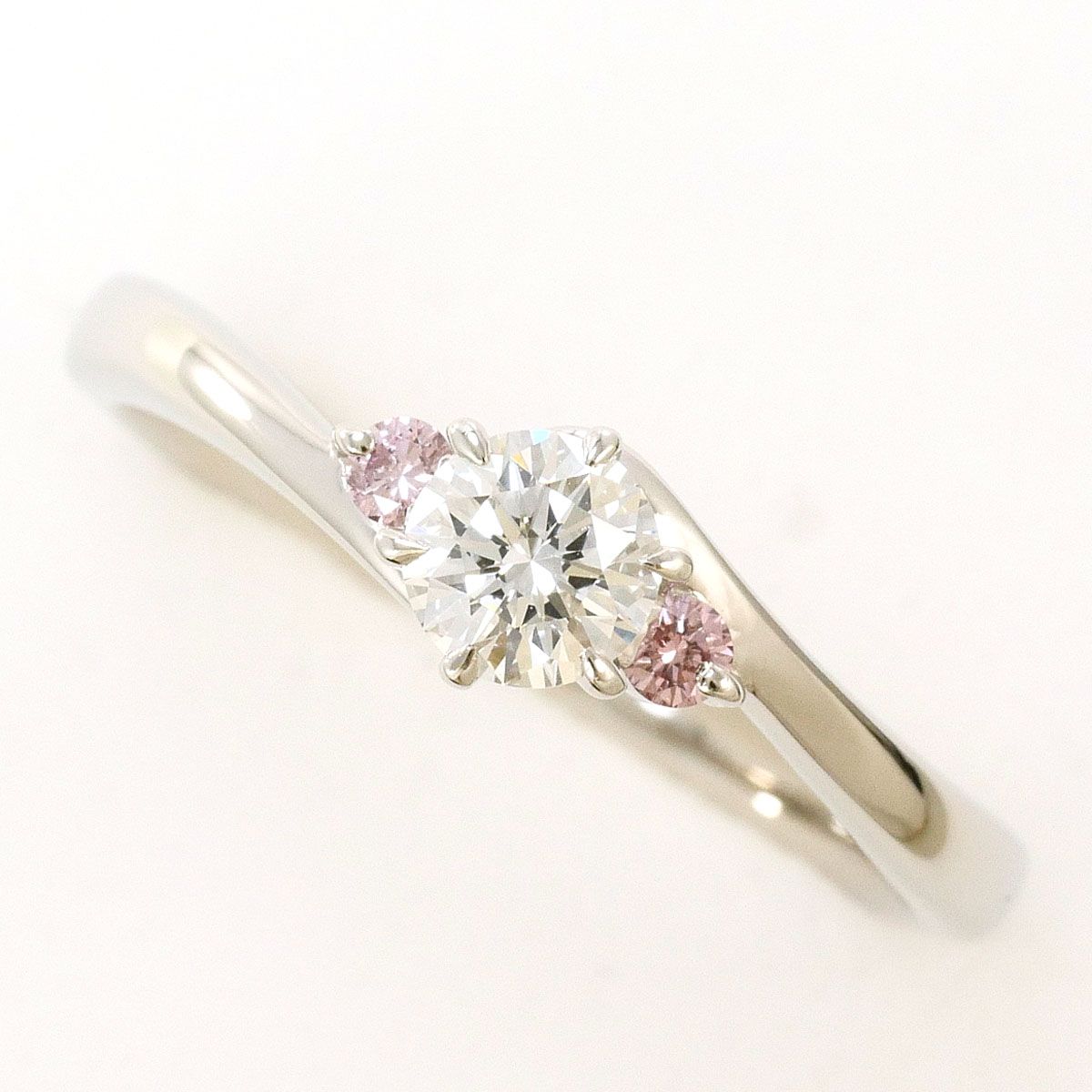 PT900 プラチナ リング・指輪 11号 ダイヤモンド 0.304 ct ピンク 