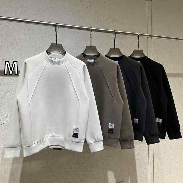M 秋冬 コーデ メンズ 服 シンプル ファッション オシャレ 大人 かっこいい 大きいサイズ ストリート 紳士服 トレーナー カジュアル ラウンドネック ヘビー 長袖 レイヤリング シャツ