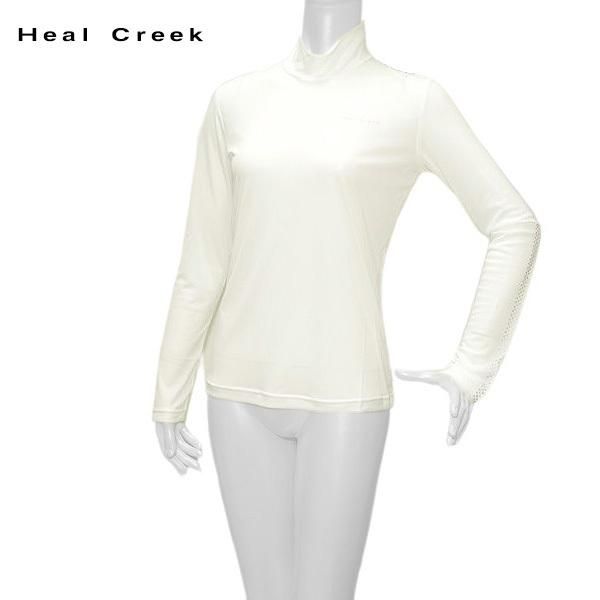 ヒールクリーク Heal Creek レディース 春夏 UVケア 吸水 スーパーライトハイネック 長袖シャツ オフホワイト サイズ40 002-29212ss