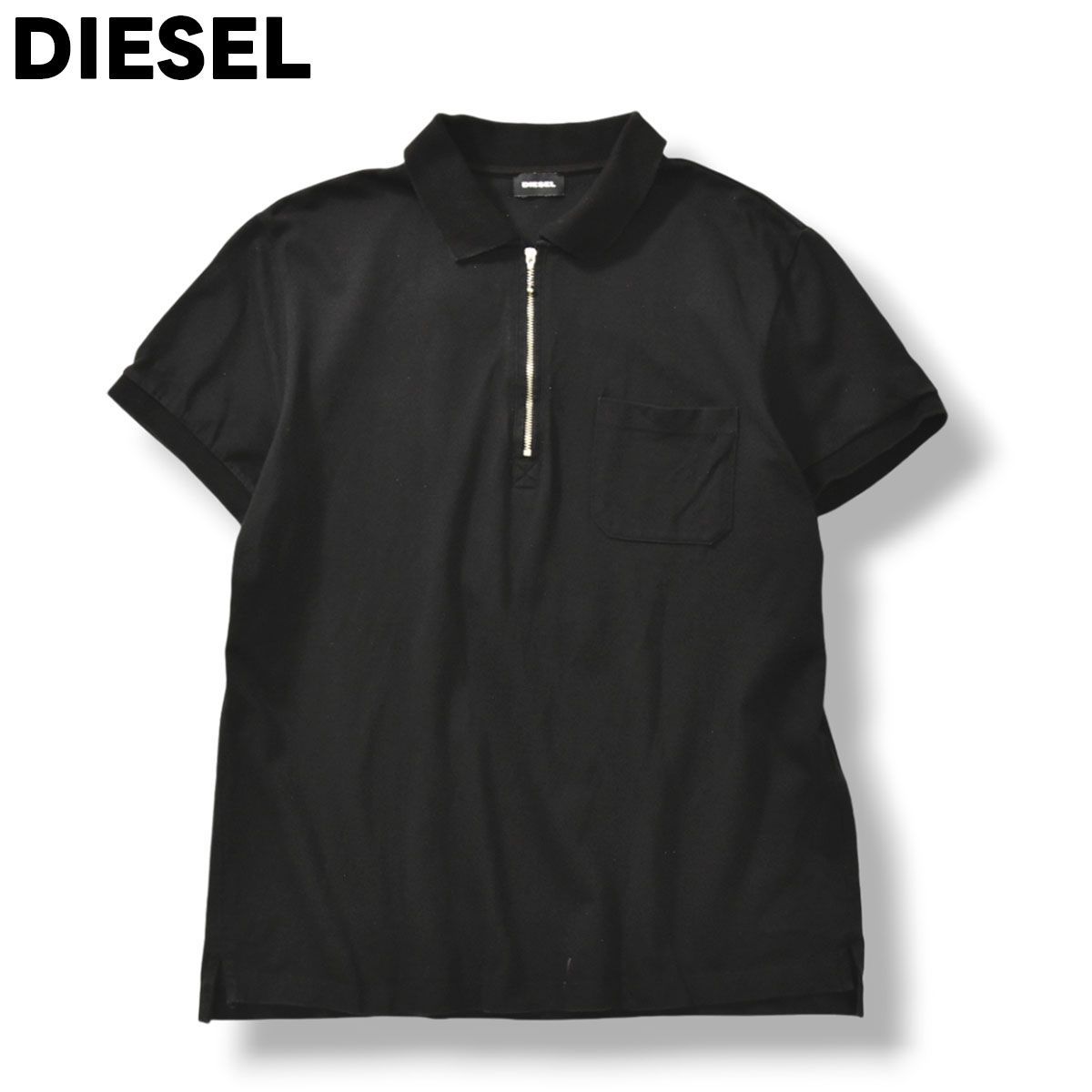 シンプルデザイン】 ディーゼル DIESEL 半袖 ハーフジップ