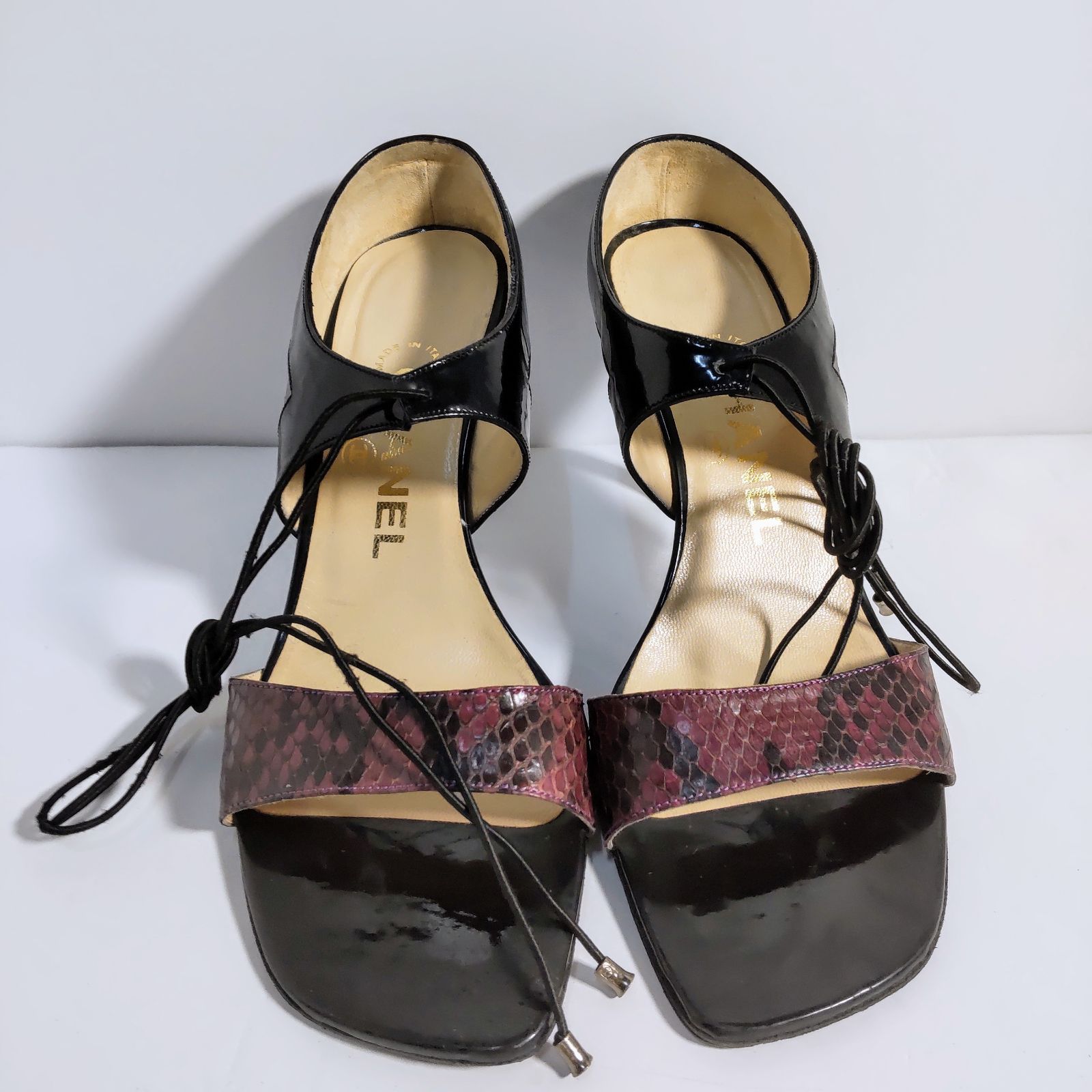 USED中古品】 CHANEL シャネル ヒール パンプス 靴 紐ストラップ 