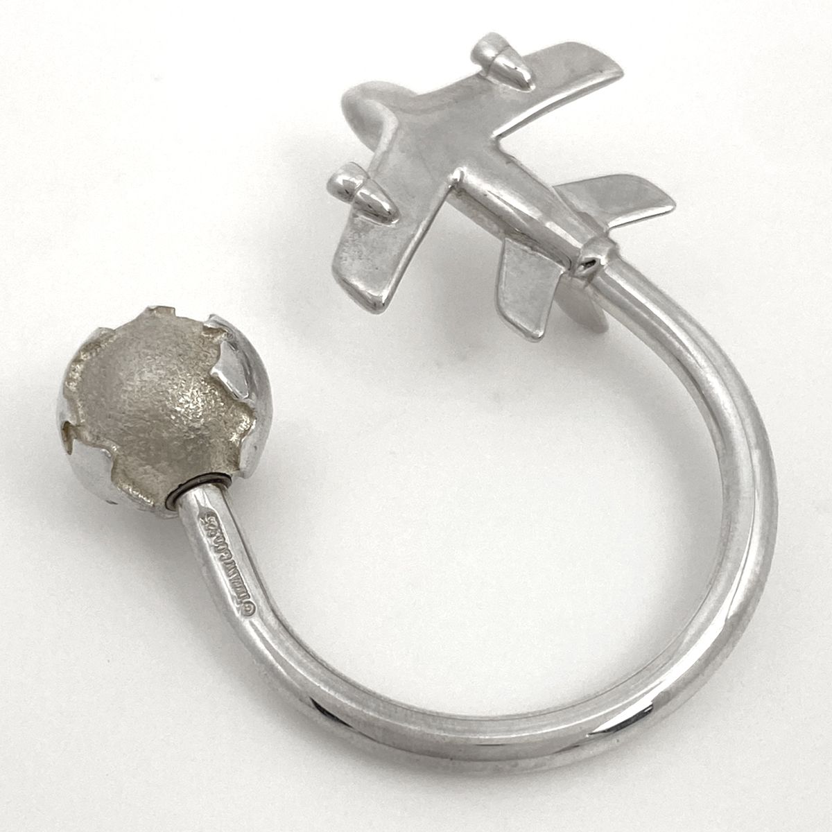 ティファニー TIFFANY&Co. 飛行機 地球モチーフ キーホルダー