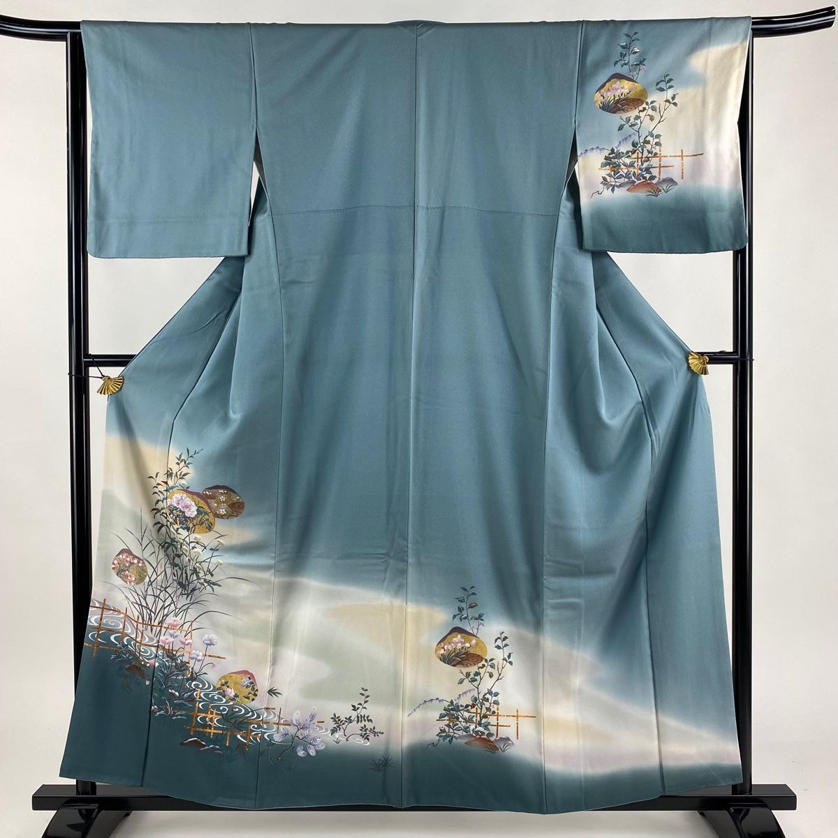 訪問着 身丈163.5cm 裄丈65cm M 袷 百貫 石峰 落款あり