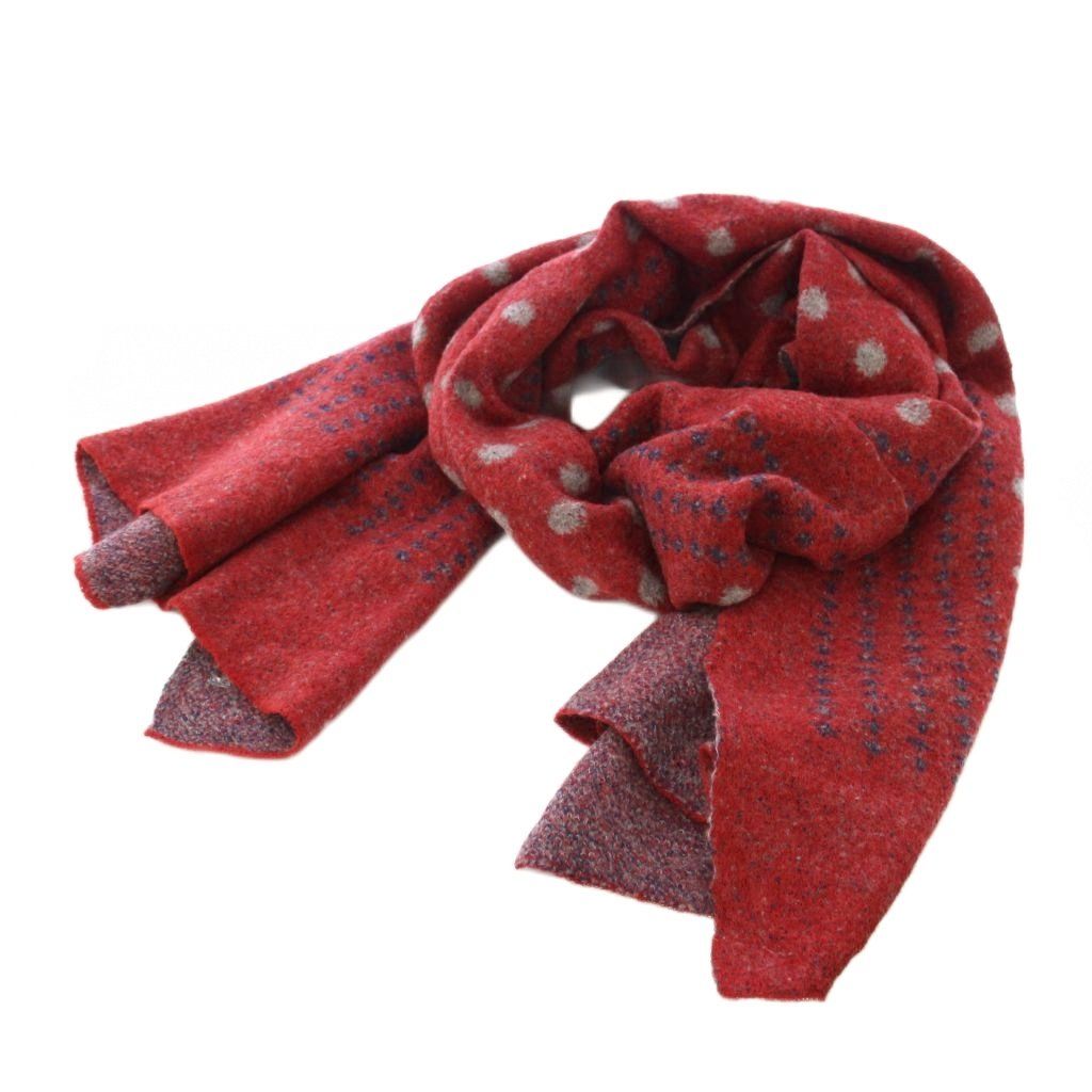 45R 縮絨ラグのニットマフラー