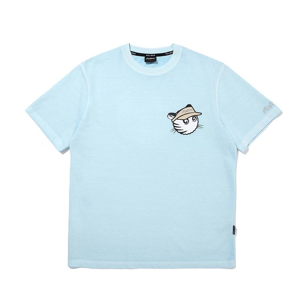 MALBON 夏 人気 ゴルフウェア 男女兼用 半袖Tシャツ プリント